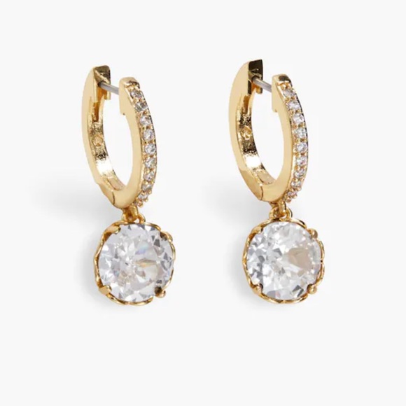 $68 Kate Spade ‘that sparkle’ pave huggie hoops in gold - Picture 4 of 11